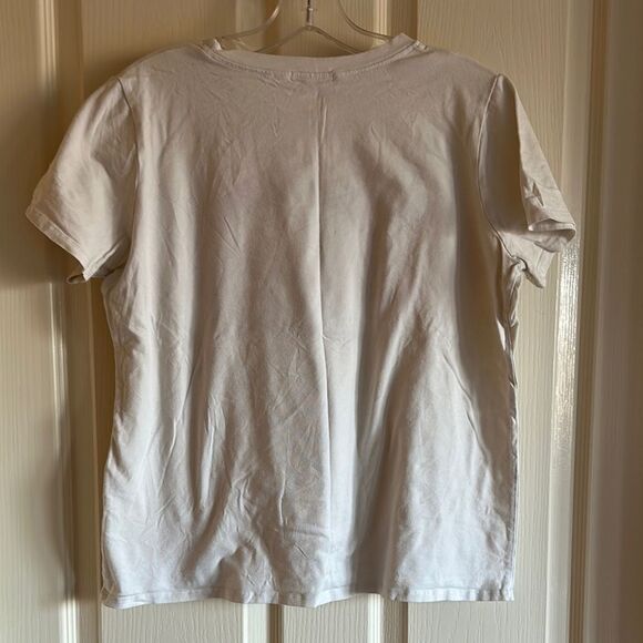 Tres Bien White and Yellow Short Sleeve Tee with Retro Graphic Design - Picture 4 of 4